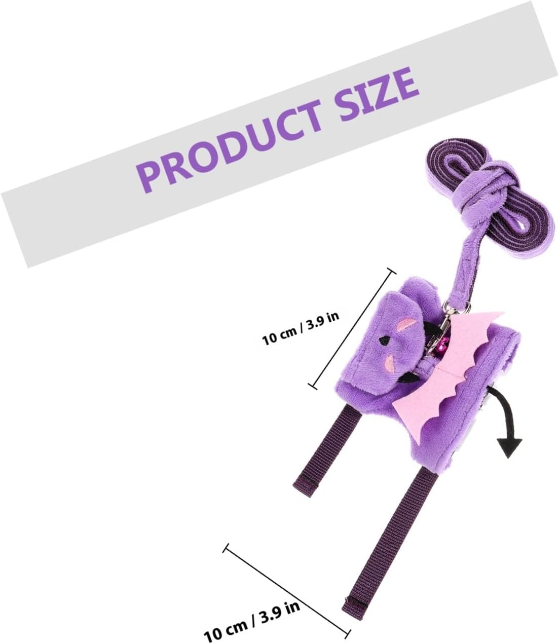 Adjustable Halloween Small Animal Harness Leash Set, Purple Bunny Ferret Rabbit Cat Vest Rope for Walking and Outdoor Use