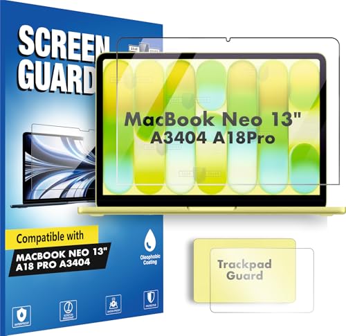Image of Gear Guard Designed for New MacBook Neo 13 inch (A18 Pro Chip,2026) A3404 SCREEN PROTECTOR With TRACKPAD PROTECTOR, High Definition Clear Shield (9H Nano) Not A Tempered Glass