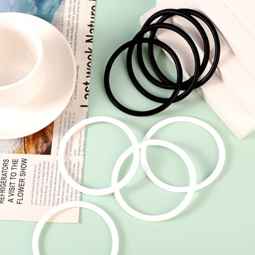 Image of Lyreh 8pcs Patella Bands, 8.5cm /3.35in Silicone Patellar Tendon Support Straps for Knee Stability Elastic Patella Knee Braces for Men & Women in Sports Basketball Hiking Soccer (Black, White)