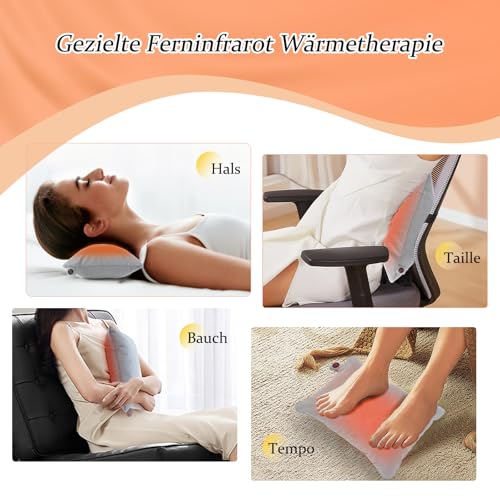 Thermrup Bobo Mobiles Heizkissen mit Ferninfrarot | USB Wärmekissen 25x35cm aus Samt – Sanfte, tiefenwirksame Wärme für Zuhause & Unterwegs (Ohne Powerbank) (Grau)