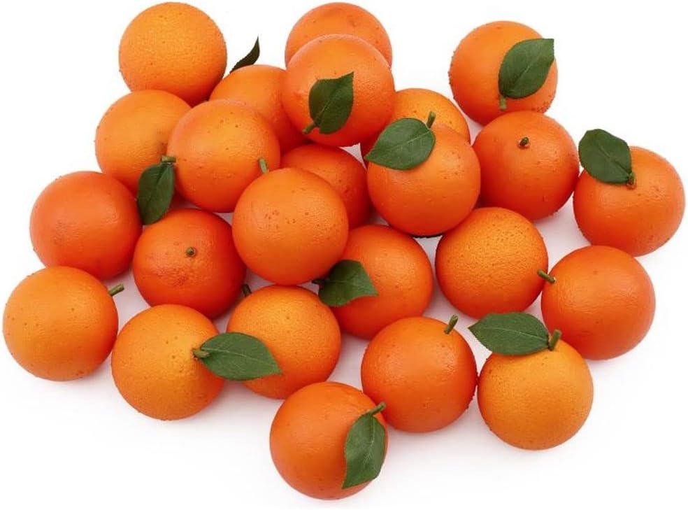 Mark Roberts Spring 2022 Medium Oranges, 3'', Bag of 24 - Lifelike Artificial Fruits for Decoration, Kitchen Decor, and Fruit Displays