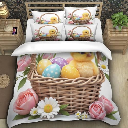 Housse de couette luxe poussin de Pâques avec son impression 3D haute définition - 5