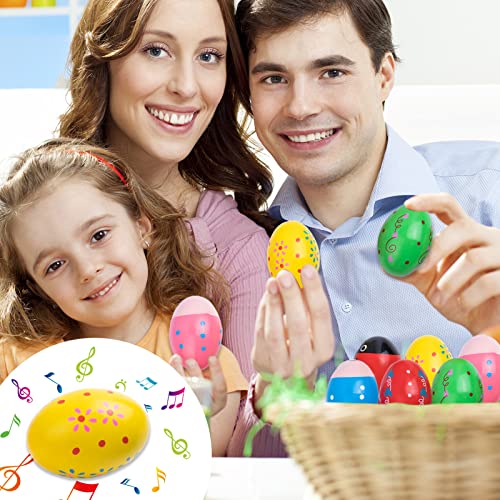 Jingle Bells For Kids Christmas - 6Pcs Rainbow Handle Sleigh Bells 6Pcs Easter Wooden Eggs Shakers Hand Bracelet Rattle Baby Children Musical Toys Instrument (12 Pack) #TOP4