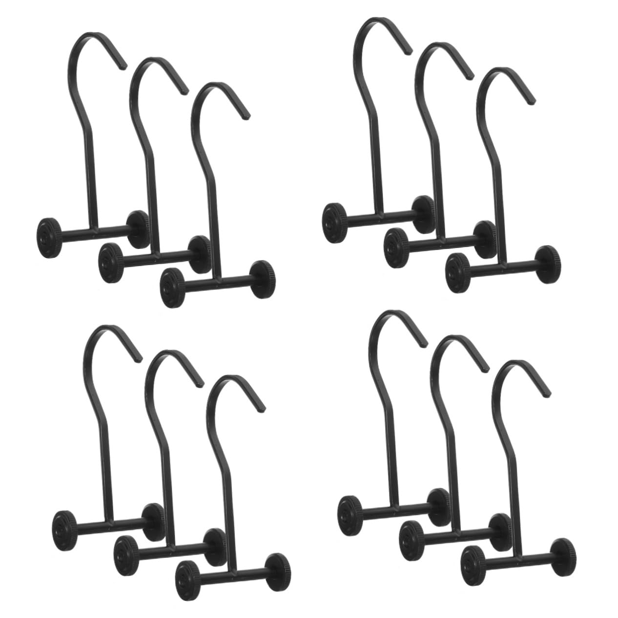 4 Ensembles Crochet De Rideau Rideaux Décoratif Tiges Pendaison Fantaisie Trousse Bain Crochets De Pour Crochets De Rail De Alliage De Zinc Noir 3 Pièces * 4