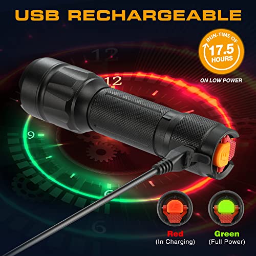 Everbrite Led Tactical Flashlight, Rechargeable Flashlight 750 Lumens With Lanyard & Clip, 6 Modes (High/Medium/Low/Strobe/Sos/Turbo), For Camping, Hiking, Emergency, Survival Use #TOP3