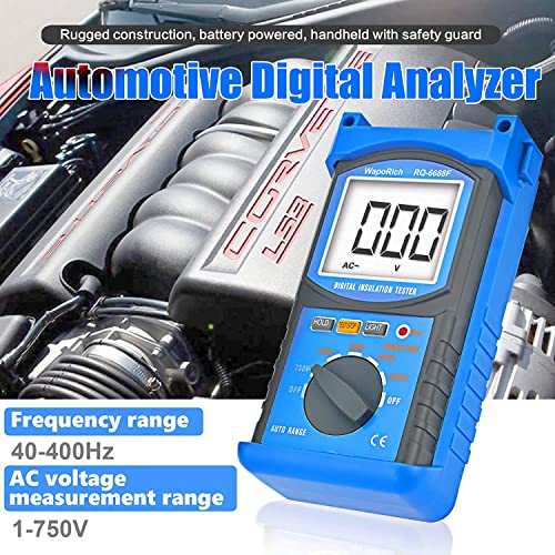Digitaler Isolationswiderstandstester, WapoRich Spannungsprüfer 250/500/1000/2500V, MegOhmmeter mit automatischer Bereichswahl 1MΩ ~ 20GΩ, mit 1999 zählt LCD Anzeige, Datenspeicherung, hinterleuchtet