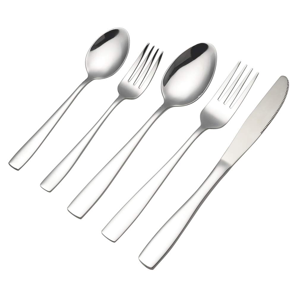 Asking 40-Piece Cutlery Set, Flatware Stainless Steel, Service for 8