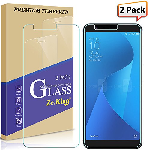 [2-Pack] Asus Zenfone Max Plus ZB570TL Tempered Glass Screen Protector, ZeKing 0.33mm 2.5D Edge 9H Hardness [Anti Scratch][Anti-Fingerprint] Bubble Free, Lifetime Replacement Warranty