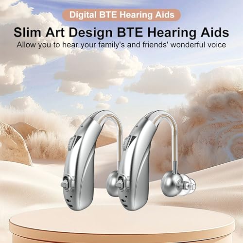 Image of FASTWELL F28-2 Unit for Both Ear Digital Advanced Rechargeable Hearing Aid for Adults with Hearing Loss | |Digital Noise Reduction | (Silver-Pair) | 1-Year Warranty