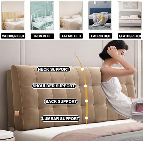 Housse de protection coton velours pour tête de lit capitonnée 140cm