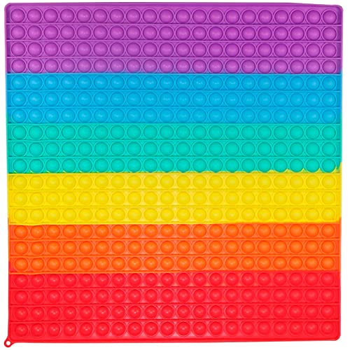 Image of Storite Pop It 400 Bubbles, Big Rainbow 400 Bubbles Popular Stress Relieving Fidget Toy Game for Kids & Adult, Autism Special Needs Stress Reliever & Anxiety Relief Toy (Rainbow, 40X40 CM)
