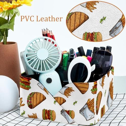 Organiseur de bureau hamburger et frites à 4 compartiments pour stylos