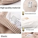 Gestrickte Hundemützen, Winter Haustier Hund Ohrenschützer Ohrenwärmer Abdeckungen Lärmschutz Hundekopf Wrap Kaninchen Kostüm Ruhige Ohren für mittelgroße Hunde Katzen (BEIGE)