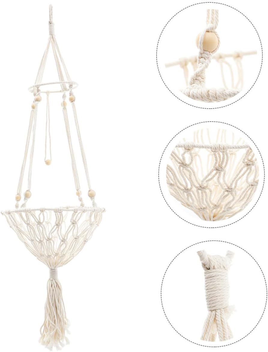 Totority Bohemian Woven Cat Hammock Bed Sturdy Hanging Cat Nest 40cm for 20-30lb Indoor Pet Supply