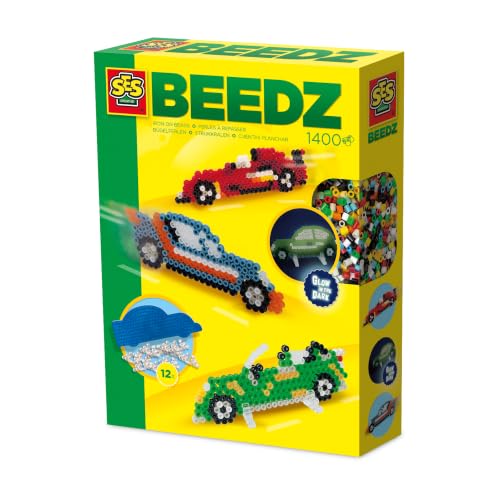 SES Creative | Kit Perles à Repasser Voiture | Activité Manuelle Enfant 5 Ans+ | 1400 Perles + Plaque Auto | Accessoires Inclus | Jouet Garçon Créatif | Idée Cadeau Bricolage