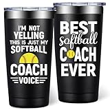 DOEARTE Softball Coach Gifts for Men Women - Softball Team Senior Night Gifts - Christmas, Thank You Softball Gift for Coaches - 20oz Coaches Tumbler