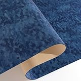 Decotalk Carta Parati Vintage Blu Scuro in Tessuto Velluto 40X500cm Carta Adesiva per Mobili Vintage Velluto Pellicola Adesivo Decorativa per Mobili Armadio Cassetto Rivestimenti Pareti Autoadesiva