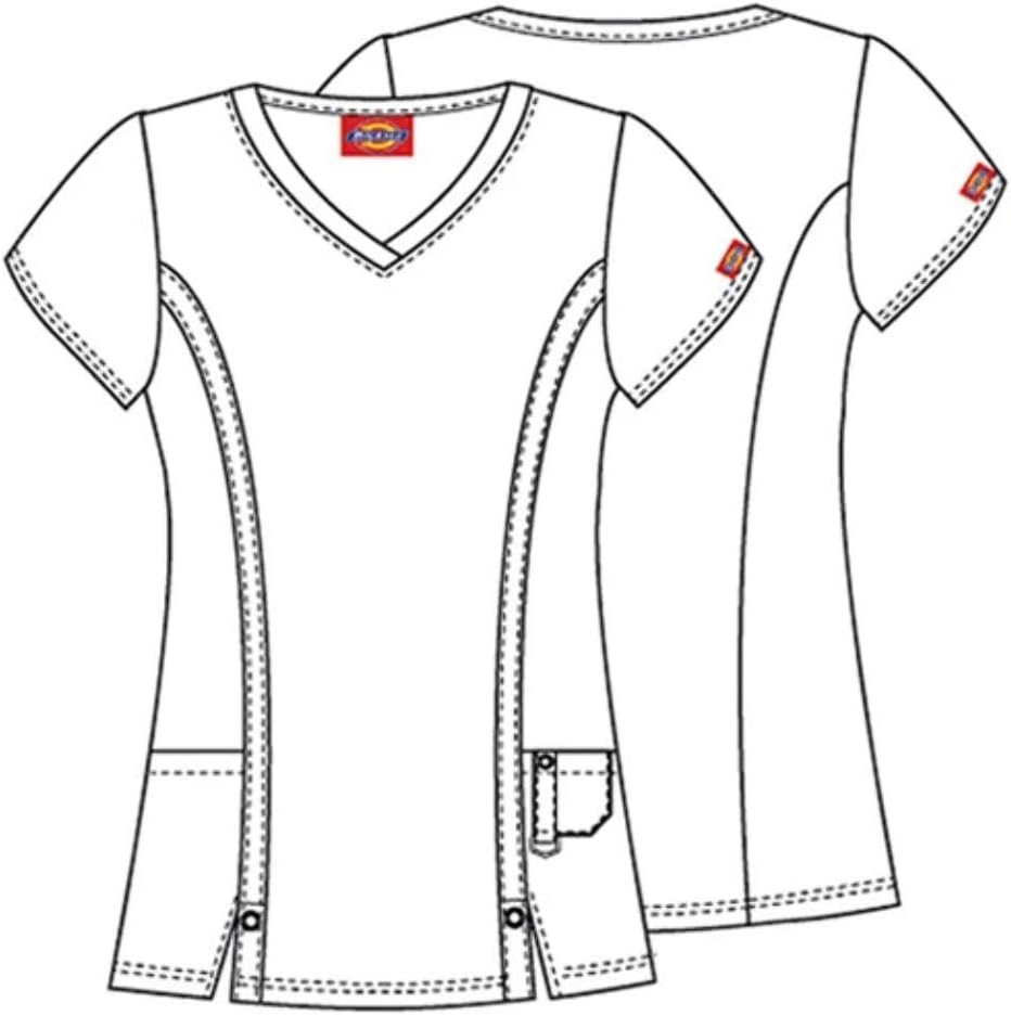 Dickies Xtreme Stretch Women Scrubs Top V-Neck 82851 X-Small Hot Pink