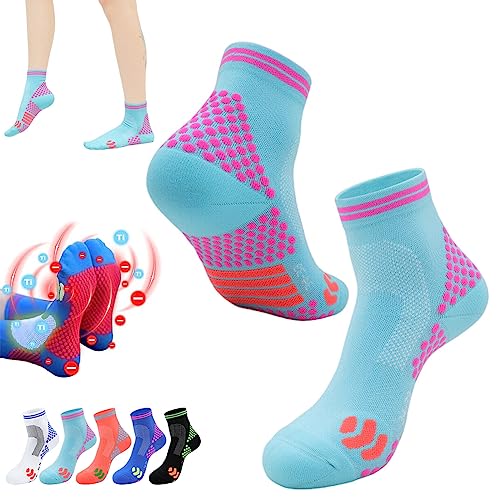 FETNHU HIGHERSOCKS 2023 Far Infrared Schorl Titanium Ion Heightening Booster Socks, Breathable Comfort Pressure Running Socks