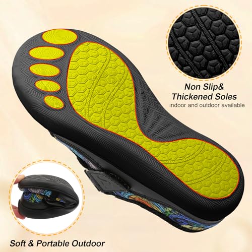 Image of Spesoul Wide Womens Slippers Adjustable House Shoes Indoor Outdoor Barefoot Slippers Cozy Walking Shoe Swollen Edema Diabetic Shoes