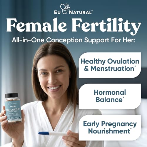 Image of Eu Natural Conception for Her Fertility Supplements for Women - Ovulation, Hormonal Balance & Regular Cycle Support - Myo-Inositol, Folate, Shatavari & Vitex - 60 Vegetarian Capsules