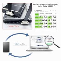 xiwai Abgewinkeltes kurzes USB-C-Stecker-Stecker-Schnellladekabel, ultradünnes, flaches USB 2.0-Datenkabel, 65 W Leistung für Laptop-Tablet, 5,9 Zoll/15 cm, Schwarz – Ansicht 5