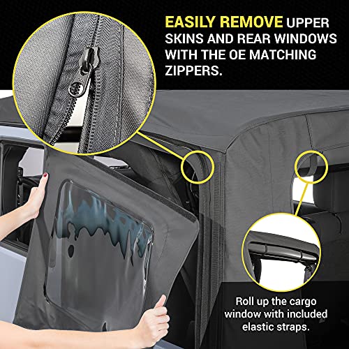 image for TACTIK Fabric Only Replacement Soft Top, Black Diamond - Fits Jeep Wra