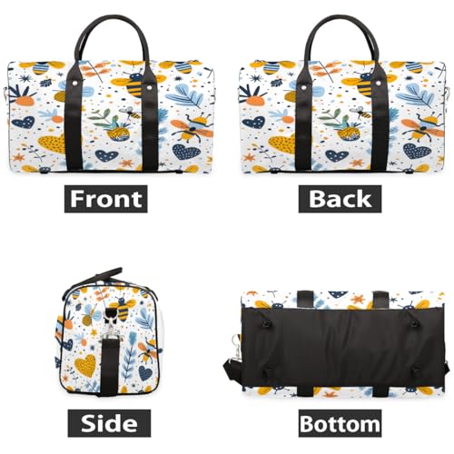 Watercolor Floral Pattern Travel Duffel Bag for Women Men Foldable Sport Gym Tote Bag Lightweight Waterproof Weekender Overnight Bag for Weekend Holiday Gym Swim Yoga2