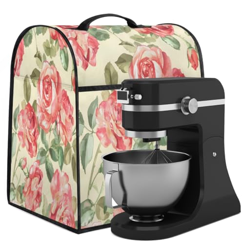 Coffee Maker Cover Vintage Rose Floral Kitchen Appliance Covers Small Appliance Covers Blender Cover Juicer Cover Dust Covers for Kitchen Appliances with Top Handle and Pockets,Washable,B292