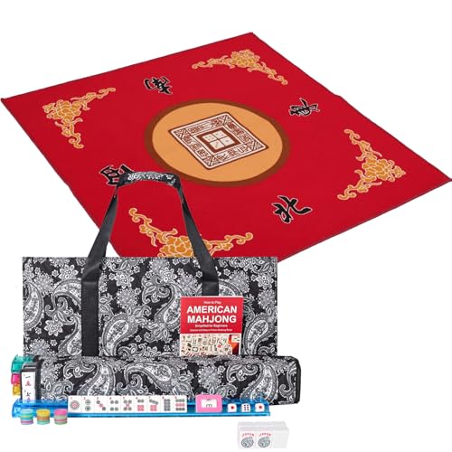 American Mahjong Juego Completo con Tapete de 80cm