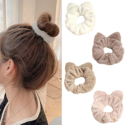 JEYORZY 4 Pcs Coleteros Pelo Mujer, Gomas Pelo Mujer, Silk Scrunchies, Seda Pelo Dormir, Cuida El Cabello, De Lujo, Con EláStico