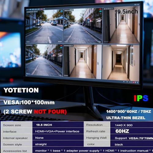 Image of 19.5inch IPS Monitor Without Audion Professional HD (1440 x 900), 60Hz Refresh Rate, Visual Protection Technology, Blue Light Filter and Flicker-Free Technology HDMI and VGA Ports
