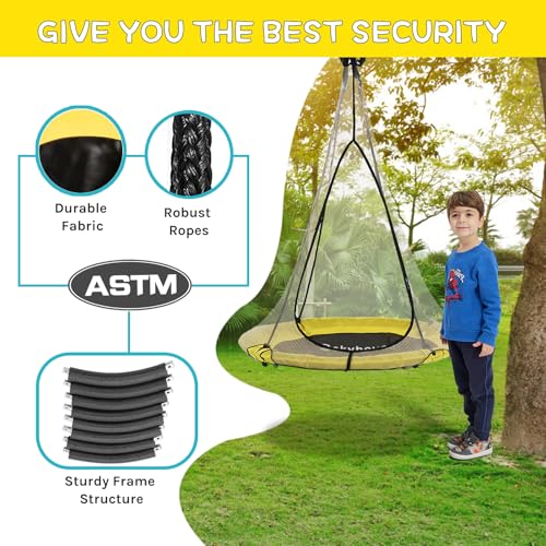 image for SkyBound Tree Swing Saucer Swing - 600LB Weight Capacity - Outdoor Swi
