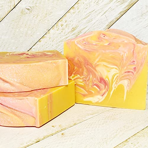 WILD HONEYSUCKLE Goat Milk Soap is a mix of Tuberose, Nectarine, Cherry, Honeysuckle, Jasmine, Rose, Sandalwood & Musk. A 5 oz Body Bar handmade in the USA with Organic and Food Grade Ingredients.