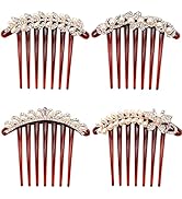 Dizila 4 Pack Plastic Sparkly Pearl Rhinestone Hair Side Combs Slides French Twist Combs with 7 L...