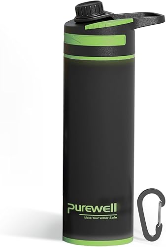 Purewell Gourde Filtrante Outdoor 500ml - Press & Drink Filtre 99,999% Bactéries