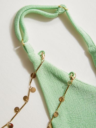 CIDER Maxi Dress Wedding Guest Dress Cowl Neck Backless Chain Detail Cami Mermaid Middle Waist Party Dress4