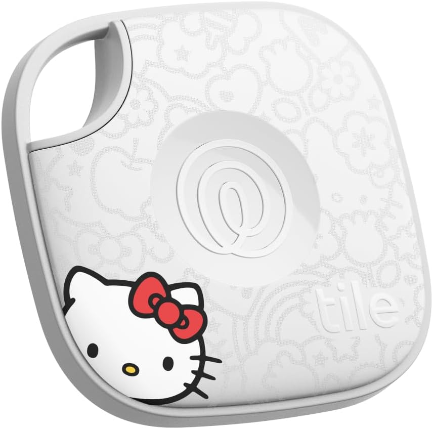 Tile by Life360 Mate (2024) Bluetooth Tracker, Keys Finder and Item Locator for Keys, Bags and More. Phone Finder. Both iOS and Android Compatible. 1-Pack, White (Hello Kitty®)