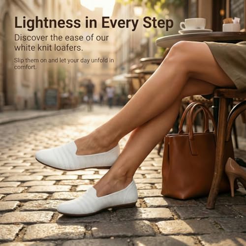 Image of poemlady Women's Ballet Flat Shoes Dress Shoes Knit Round Toe Slip On Ballerina Walking Flats Shoes for Woman Low Wedge Casual