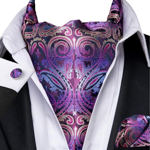Image of MIPPO Men's Ascot Paisley Floral Jacquard Woven Gift Cravat Tie