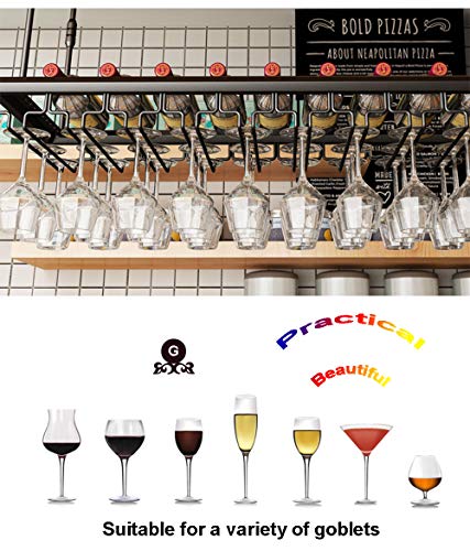 Support mural pour gobelets à vin champagne et 8 bouteilles de vin 80cm - 5