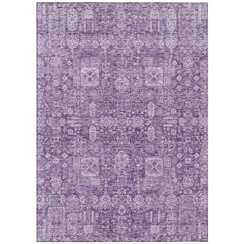 Addison Rugs Chantille ACN637 Purple 2'6" x 3'10" Indoor Outdoor Area Rug, Easy Clean, Machine Washable, Non Shedding, Bedroom, Living Room, Dining Room, Kitchen, Patio Rug by Addison Rugs - Used condition - US$20.53