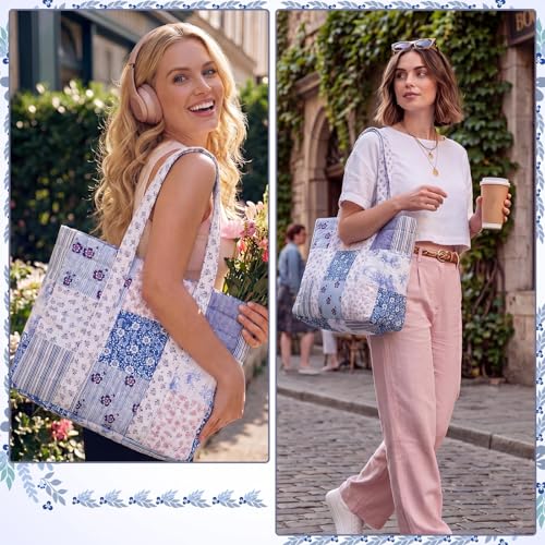 Bolso Tote Acolchado de Patchwork para Mujer miniatura 6