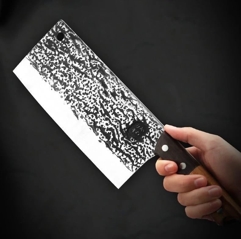 Meat Cleaver,Cleaver Knife 7.6 Inch Household Kitchen Knives Cleaver Wood Handle Butcher Meat Fish Slicing Knife Vegetable Cutter Knife Traditional Cooking Tools, LAMAJIGA5844