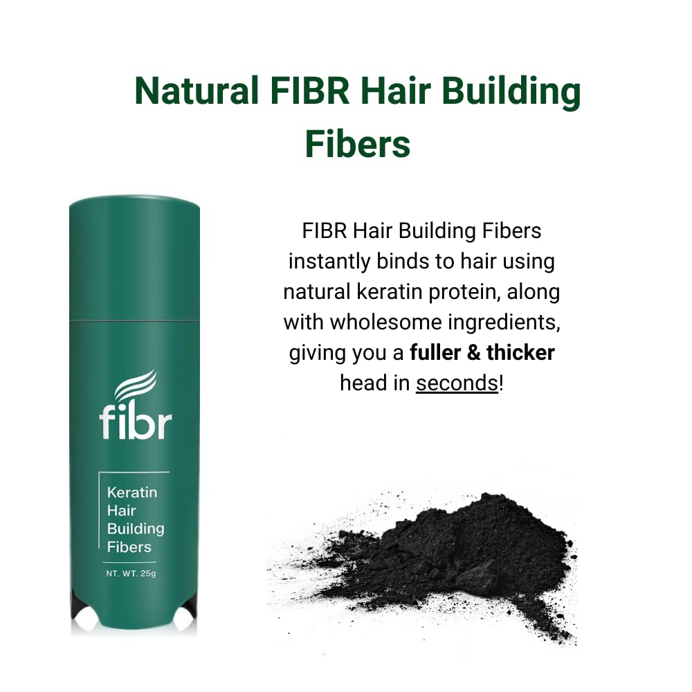 Generic FIBR Hair Keratin Building Fibers, Fill In Fine and Thinning Hair for instant Full and Thick Look, Premium Hair Fibers For Both Men and Women (Med Brown)