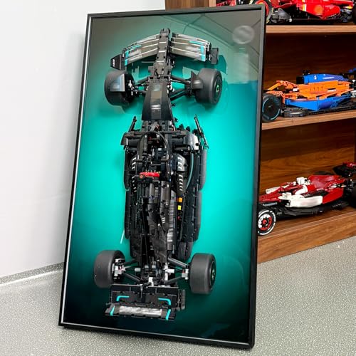 Display Wallboard Compatible with Lego Technic Mercedes-AMG W14 E 42171 Race Car, Compatible with F1 Car Wall Mount Display Frame Enthusiast, Size:19.7X 31.5in, No Model!