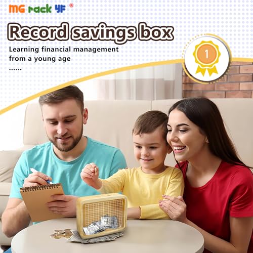 Caixa de poupança de madeira 10.000 - Caixa de poupança de dinheiro com balcão | Kakeibo Money Box,