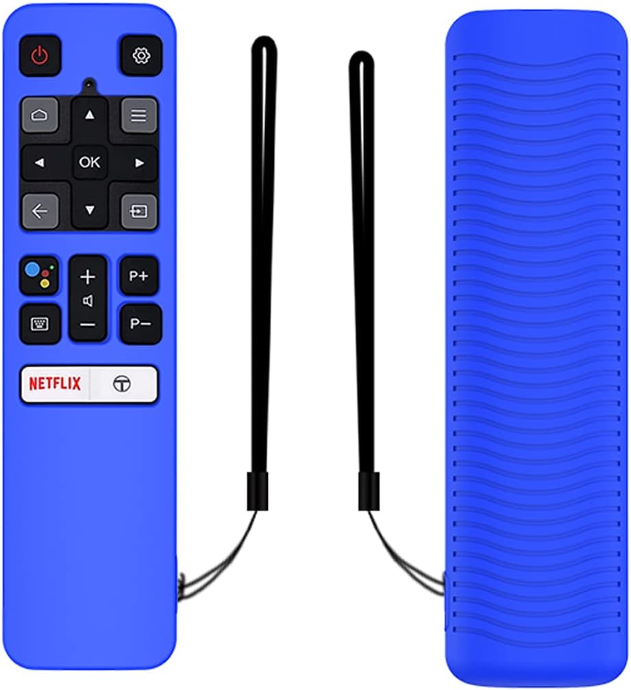 Silicone Remote Cover for TCL FMR1 | FNR1 | RC802V Remote Cover/Iffalcon Smart HD 4K LED TV with Netflix Function Remote Case (Remote Not Included) (Blue)
