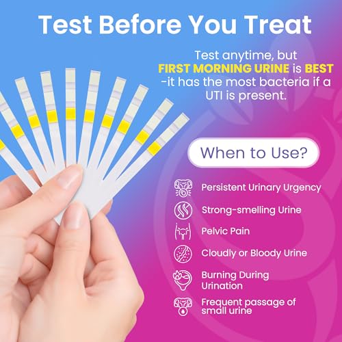 Pelvana Urinary Tract Infection Test Strips - 50 UTI Test Strips for Women, Accurate 3-Parameter Nitrite, Leukocytes and pH Readings, Advanced and Easy at-Home UTI Testing