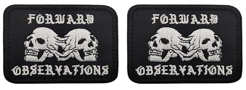 Embroidery Patch Forward Observations Group Forward Military Tactical Morale Hook and Loop Backing Embroidered Patches for Jackets Hats Vests Bags Emblem Appliqued Badge 2pc (c5)